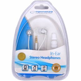 Sluchátka do uší - špunty, Esperanza EH126, bílo-stříbrná