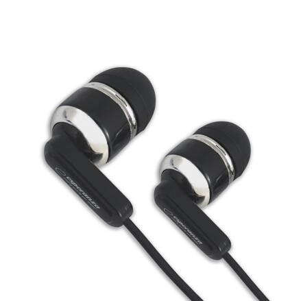 Sluchátka do uší - špunty s mikrofonem Esperanza EH194K - černé