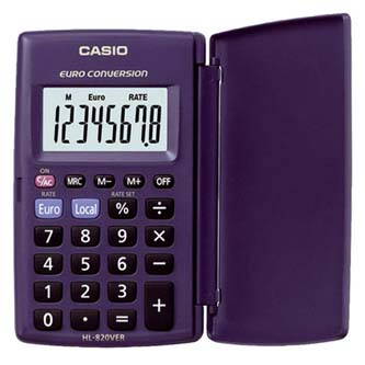Kalkulačka Casio, HL 820 VER, modrá, kapesní, osmimístná