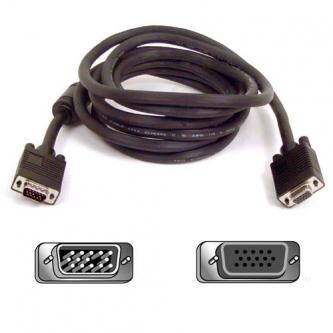 Kabel VGA (D-sub) M- VGA (D-sub) F, 15m, stíněný, černá