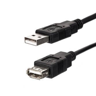 Kabel USB (2.0), USB A M- USB A F, 3m, černý