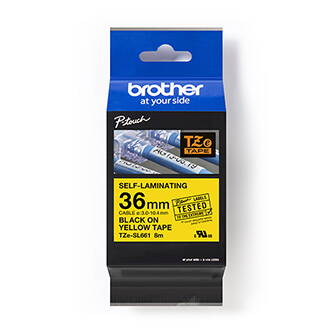 Brother originální páska do tiskárny štítků, Brother, TZE-SL661, černý tisk/žlutý podklad, laminovaná, 8m, 36mm