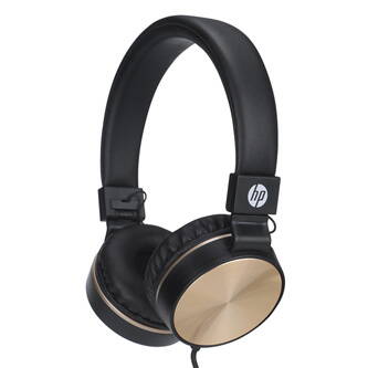 HP DHH-1206 sluchátka s mikrofonem, ovládání hlasitosti, černá, klasická typ 3,5mm jack