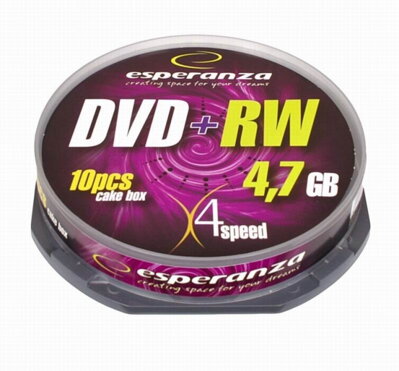 DVD+RW Esperanza 4,7GB 10cake 4x