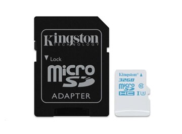 Kingston 32GB Micro SecureDigital (SDHC) Card, UHS-I U3, 90r/45w + SD adapter