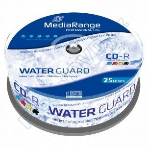 CD-R Mediarange 25cake 700MB 52x - Waterguard Photo Inkjet Fullprintable MRPL512