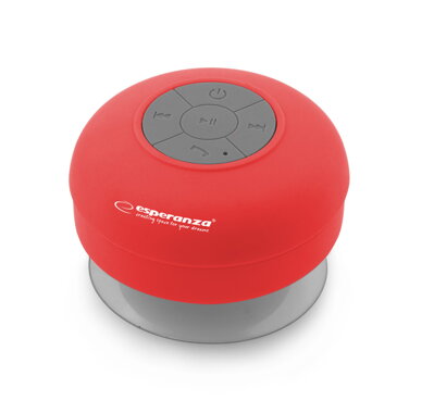 Přenosný Bluetooth reproduktor Esperanza EP124R SPRINKLE červený - vodotěsný