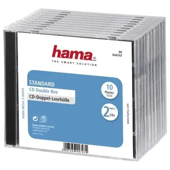 Hama Standardní dvojobal na CD, balení po 10 kusech, průhledný/černý 44747
