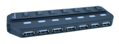 USB HUB 2.0 Mediarange 1:7 s přepínači MRCS504