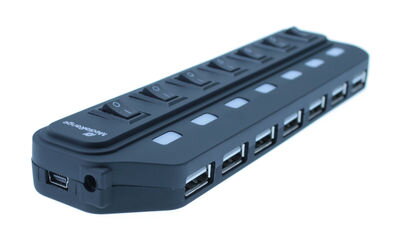 USB HUB 2.0 Mediarange 1:7 s přepínači MRCS504