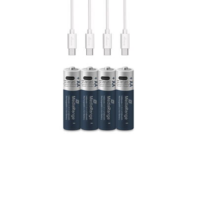Nabíjecí baterie MediaRange USB-C Li-Ion, AA I 1.5V I 1400mAh, 4-Pack MRBAT161
