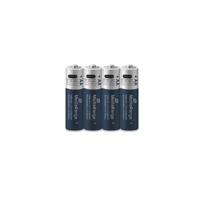 Nabíjecí baterie MediaRange USB-C Li-Ion, AA I 1.5V I 1400mAh, 4-Pack MRBAT161