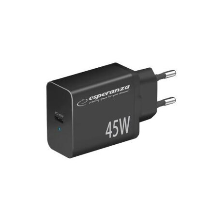 Síťová nabíječka EZC108K Esperanza  USB-C 45W černá