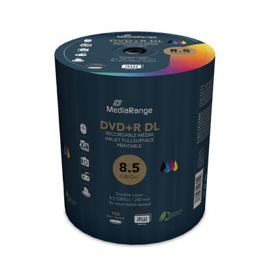 DVD+R Mediarange 8,5GB 100cake 8x DoubleLayer Printable MR471