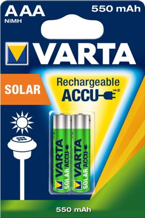 Nabíjecí baterie Varta R03 AAA 550mAh Solar Accu - cena za 2ks baterií