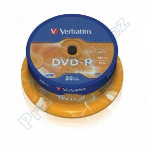 DVD-R Verbatim 4,7GB 25cake 16x 43522
