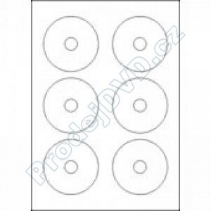 Etiketa UNI CD8 78/18, A4, 6ks na archu (na 8cm CD/DVD)