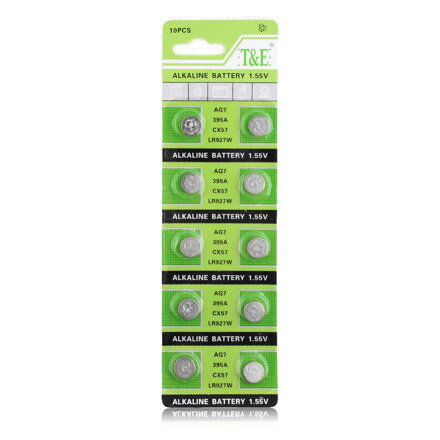 Baterie alkalická, LR57, AG7, 1.5V, blistr, 10-pack, cena za 1 ks baterie