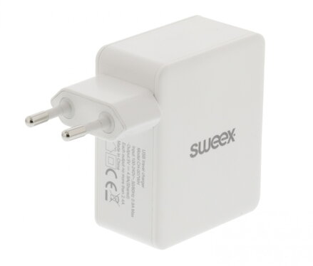 Síťová nabíječka SWEEX 4x výstup 4.8A, USB černá - CH-007WH