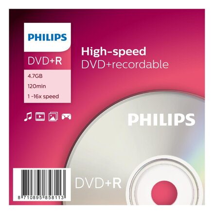 DVD+R Philips 4,7GB 16x jewel box 10ks