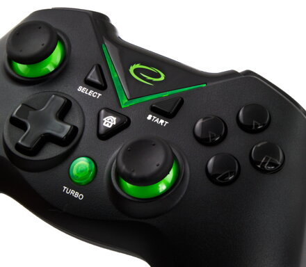 Bezdrátový gamepad Esperanza MAJOR EGG112K pro PC, PS3, X-BOX ONE, Android, USB 2.0, 2,4GH, vibrační, černý Bezdrátový gamepad Esperanza MAJOR EGG112K pro PC, PS3, X-BOX ONE, Android, USB 2.0, 2,4GH, vibrační, černý