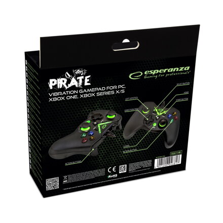 Gamepad Esperanza PIRATE EGG114K PC/XBOX ONE/XBOX SERIES X/S USB 