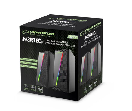 LED Reproduktory USB 2.0 Esperanza RAINBOW NORTEC EGS106