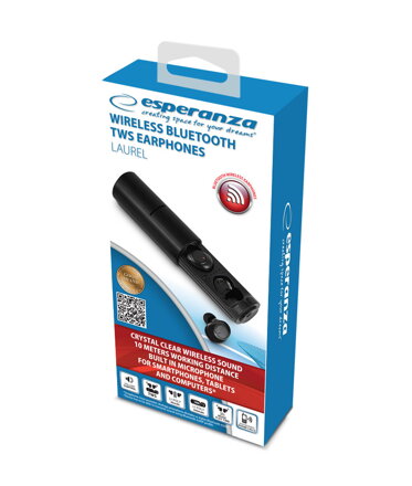  Bluetooth sluchátka 5.0 TWS Esperanza LAUREL EH227K
