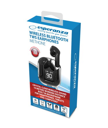 Bluetooth sluchátka 5.3 TWS Esperanza METHONE EH238K