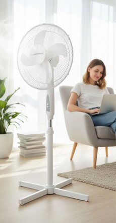 Stojanový ventilátor Esperanza VENTO FORTE EHF007WW bílý, dálkové ovládání
