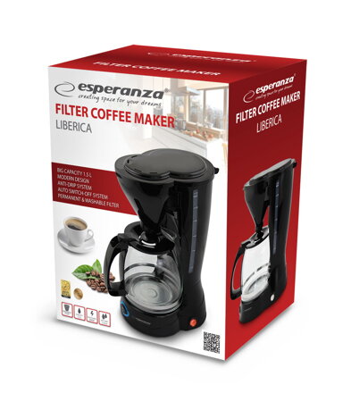 Kávovar na překapávanou kávu Esperanza EKC009 LIBERICA 1.5L, černý