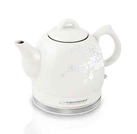 Rychlovarná konvice Esperanza ALAMERE EKK010W, bílá, keramická, 1,2l, 1350W