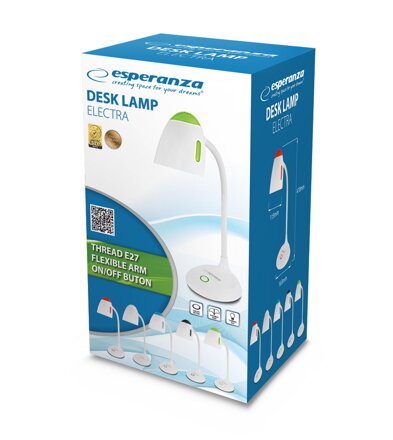 Stolní lampa Esperanza E27 ELECTRA ELD110R červená