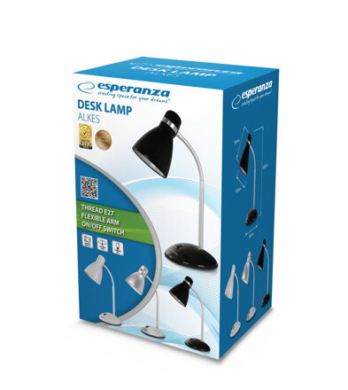 Stolní lampa Esperanza E27 ALKES ELD113S stříbrná