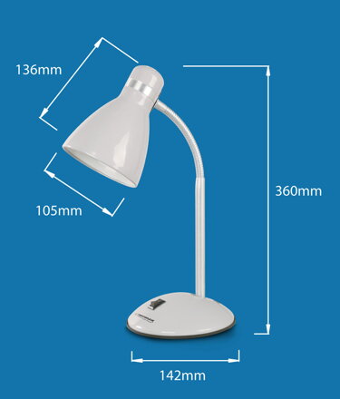 Stolní lampa Esperanza E27 ALKES ELD113S stříbrná