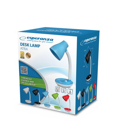 Stolní lampa Esperanza E27 ATRIA ELD114B modrá