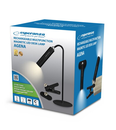  Stolní LED lampa 3in1 Esperanza ELD118K AGENA - černá - nabíjecí