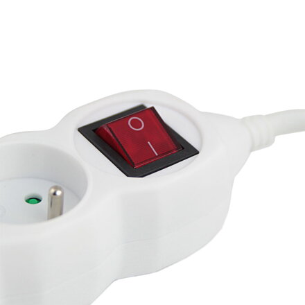 Prodlužovací šňůra s vypínačem 230V CEE7 (vidlice)-zásuvka 3x, 3m, VDE approved, bílá ELK211W