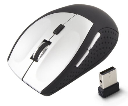 Bluetooth bezdrátová myš Esperanza EM123S ANDROMEDA, 1000/2400 DPI, 6 tlač., stříbrná Bluetooth bezdrátová myš Esperanza EM123S ANDROMEDA, 1000/2400 DPI, 6 tlač., stříbrná