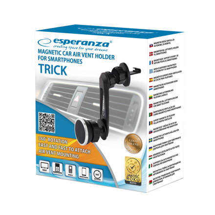 Magnetický držák mobilu(GPS) do ventilace auta Esperanza TRICK EMH130