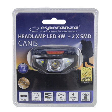 LED čelovka Esperanza CANIS EOT035
