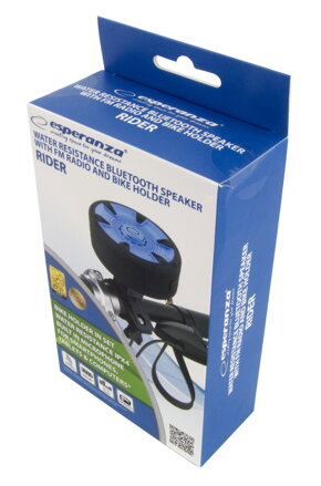 Přenosný Bluetooth reproduktor Esperanza  EP146KB FM RIDER na kolo