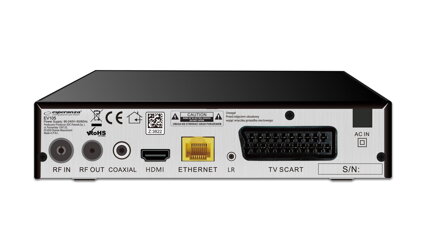 DVB-T/T2 Přijímač (Set-Top-Box) H.265/HEVC DIGITAL TERRESTRIAL TV RECEIVER Esperanza EV105