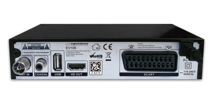 ESPERANZA DVB-T2 H.265/HEVC DIGITAL TERRESTRIAL TV RECEIVER Esperanza EV106R