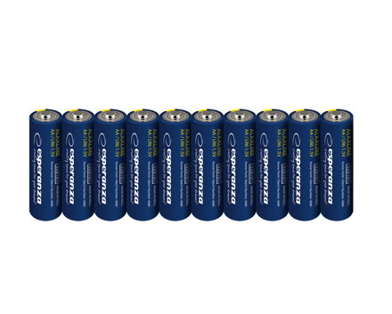 Alkalické baterie Esperanza EZB114 AA 1,5V - cena za 10ks baterií