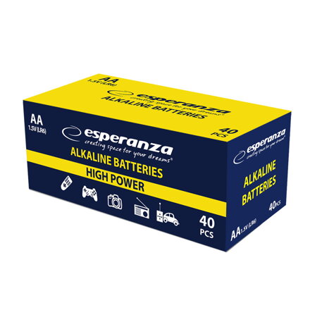 Alkalické baterie Esperanza EZB114 AA 1,5V - cena za 10ks baterií