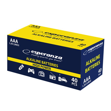 Alkalické baterie Esperanza EZB115 AAA 1,5V - cena za 10ks baterií