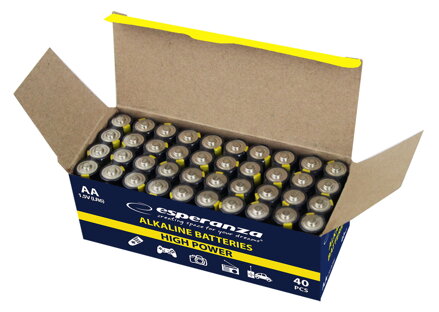 Alkalické baterie Esperanza EZB116 AA 1,5V - cena za 4ks baterií - folie