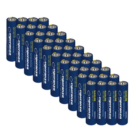 Alkalické baterie Esperanza EZB115 AAA 1,5V - cena za 4ks baterií - folie