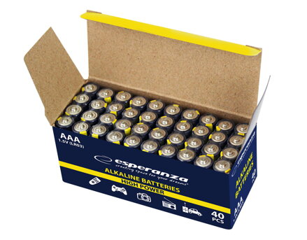 Alkalické baterie Esperanza EZB115 AAA 1,5V - cena za 4ks baterií - folie